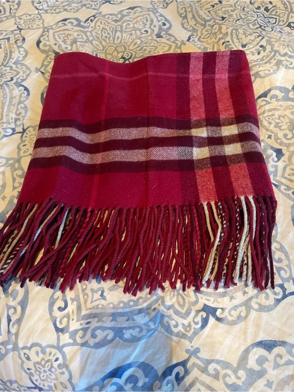 Burberry Burgundy Snood/Scarf